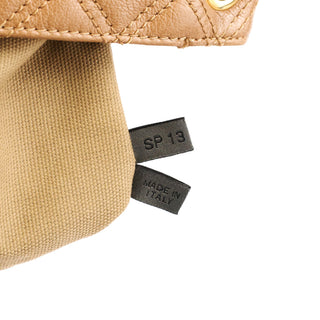 Tan Quilted Leather Flap Shoulder Bag