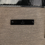 000 0855 Beige Black Canvas Patent Leather Tote Bag