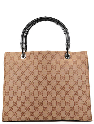 002 1016 Beige GG Bamboo Tote Bag