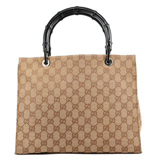 002 1016 Beige GG Bamboo Tote Bag