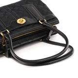 11062 Black Signature Turnlock Tote Bag