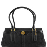 11062 Black Signature Turnlock Tote Bag