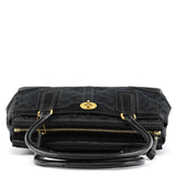 11062 Black Signature Turnlock Tote Bag