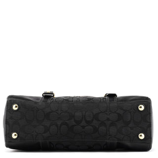 11061 Black Signature Turnlock Flap Tote Bag