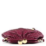 Purple Quilted Leather Stam Crossbody Bag