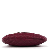 Purple Quilted Leather Stam Crossbody Bag