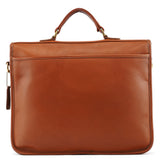 5181 Tan Leather Colebrooke Turnlock Briefcase Bag