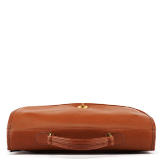 5181 Tan Leather Colebrooke Turnlock Briefcase Bag
