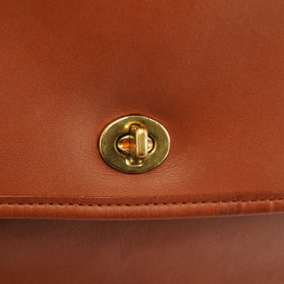 5181 Tan Leather Colebrooke Turnlock Briefcase Bag