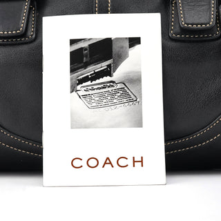 9636 Black Leather Soho Flap Tote Bag