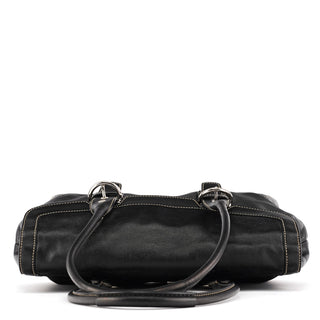 9636 Black Leather Soho Flap Tote Bag