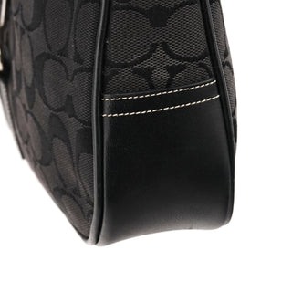 6091 Black Signature Canvas Shoulder Bag