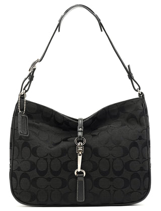 6091 Black Signature Canvas Shoulder Bag