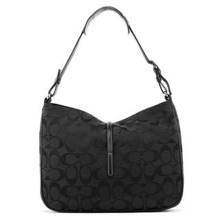 6091 Black Signature Canvas Shoulder Bag