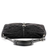 6091 Schultertasche aus schwarzem Signature Canvas