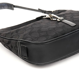6091 Black Signature Canvas Shoulder Bag