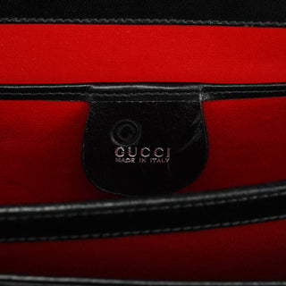 Black Leather Square G Shoulder Bag