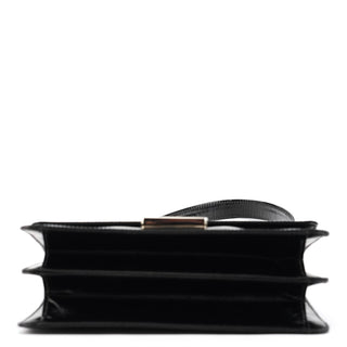 Black Leather Square G Shoulder Bag