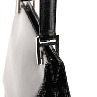 Black Leather Square G Shoulder Bag
