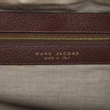 Tan Burgundy Quilted Leather Bowling Bag