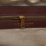 Tan Burgundy Quilted Leather Bowling Bag