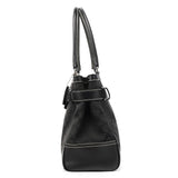 8K07 Sac cabas Hamptons en toile Signature noire
