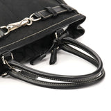 8K07 Sac cabas Hamptons en toile Signature noire
