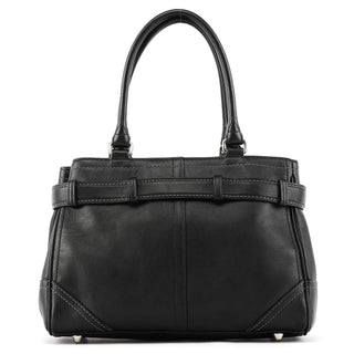 F08A70 Black Leather Hamptons Tote Bag