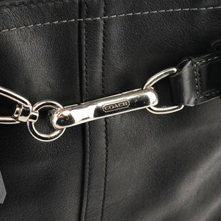 F08A70 Black Leather Hamptons Tote Bag