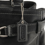 F08A70 Sac cabas Hamptons en cuir noir