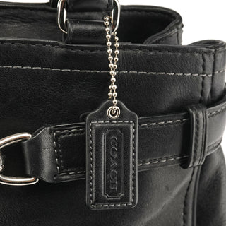 F08A70 Black Leather Hamptons Tote Bag