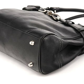 F08A70 Black Leather Hamptons Tote Bag