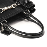 F08A70 Sac cabas Hamptons en cuir noir