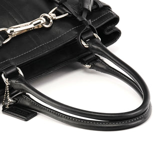 F08A70 Black Leather Hamptons Tote Bag