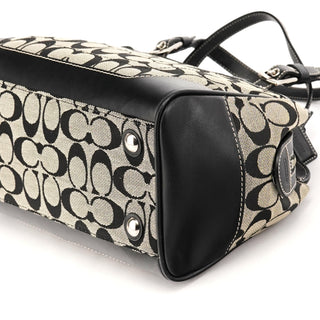 6828 Grey Black Signature Tote Bag