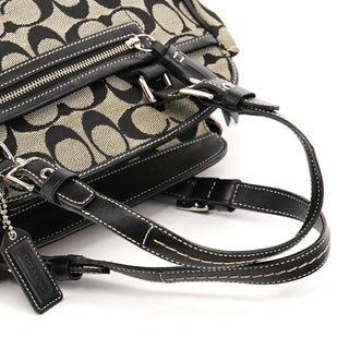 6828 Grey Black Signature Tote Bag