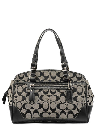 6828 Grey Black Signature Tote Bag