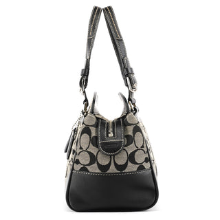 6828 Grey Black Signature Tote Bag