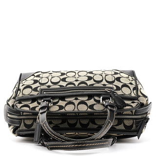 6828 Grey Black Signature Tote Bag