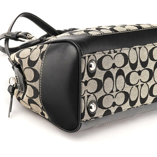 6828 Grey Black Signature Tote Bag