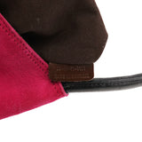 Pink Black Suede Leather Tassel Tote Bag