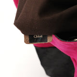 Pink Black Suede Leather Tassel Tote Bag