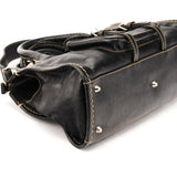 Sac deux portés Edith en cuir noir