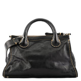 Sac deux portés Edith en cuir noir