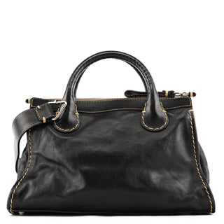 Black Leather Edith 2-Way Bag
