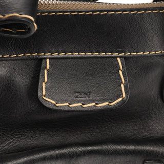 Black Leather Edith 2-Way Bag