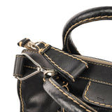 Sac deux portés Edith en cuir noir