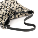 6845 Grey Black Signature Canvas Shoulder Bag