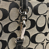 6845 Grey Black Signature Canvas Shoulder Bag
