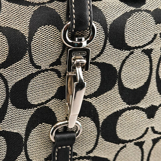 6845 Grey Black Signature Canvas Shoulder Bag